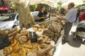 Outdoor market, bread seller in Aix en Provence, France