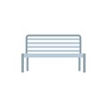 Outdoor metal bench icon, flat style