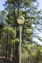 An outdoor metal and steel pole at San-Lee Park