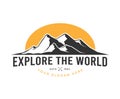 Outdoor mountain explore logo design Royalty Free Stock Photo
