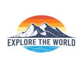 Outdoor mountain explore logo design Royalty Free Stock Photo