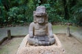 The outdoor museum of Parque Museo La Venta in Tabasco, Mexico, showcases ancient Olmec heads and other basalt carvings Royalty Free Stock Photo
