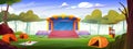 Outdoor music concert stage in public park vector Royalty Free Stock Photo