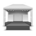 Outdoor music festival stage. Rock concert scene with spotlights isolated vector illustration Royalty Free Stock Photo