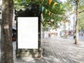 Outdoor newspaper kiosk advertisement billboard mockup