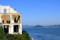 Outdoor of old prison building in Alcatraz, San Francisco CA