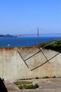 Outdoor of old prison building in Alcatraz, San Francisco CA