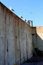 Outdoor of old prison building in Alcatraz, San Francisco CA Royalty Free Stock Photo