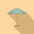 Outdoor parasol icon flat vector. Metal summer plan