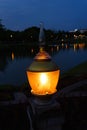 The outdoor park in night light Royalty Free Stock Photo