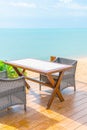 Outdoor patio chair and table Royalty Free Stock Photo