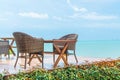 Outdoor patio chair and table Royalty Free Stock Photo