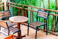 outdoor patio table and chair Royalty Free Stock Photo