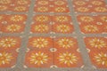 Outdoor pattern floor ,orange flower Royalty Free Stock Photo