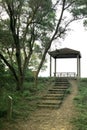 Outdoor pavilion staircase lane in mountain