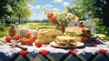 outdoor picnic sandwiches Royalty Free Stock Photo