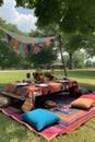 outdoor picnic setup for juneteenth celebration