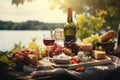 Outdoor picnic in a tranquil setting self care background
