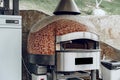 Outdoor pizza oven with mosaic decoratiion in a restaurant Royalty Free Stock Photo