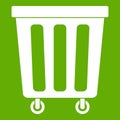 Outdoor plastic trash can icon green