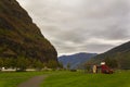 Outdoor playground in beautiful Flam village in the Flamsdalen valley, Norway Royalty Free Stock Photo