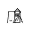 Outdoor playground hand drawn outline doodle icon.