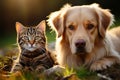 Outdoor playtime strengthens the bond of cat and dog friendship