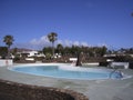 Outdoor pool in Lanzarote in summer time