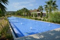 Outdoor pool in summer garden near Pamucak, Ephesus Beach, Kusadasi, Turkey