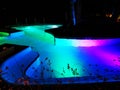 Outdoor pools in bright night colorful