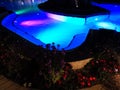 Outdoor pools in bright night colorful