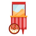 Outdoor popcorn cart icon, cartoon style Royalty Free Stock Photo