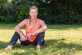 Outdoor Portrait of Attractive Middle Aged Woman Exercising Royalty Free Stock Photo