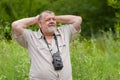 Outdoor portrait of a bearded senior man Royalty Free Stock Photo