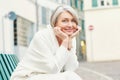 Outdoor portrait of beautiful middle age woman