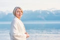 Outdoor portrait of beautiful middle age woman Royalty Free Stock Photo