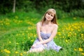 Outdoor portrait of beautiful young blond woman Royalty Free Stock Photo