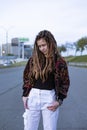 outdoor portrait of a beautiful young teen girl feeling sad Royalty Free Stock Photo