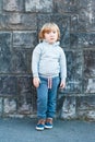 Outdoor portrait of a cute little boy Royalty Free Stock Photo