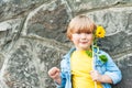 Outdoor portrait of a cute little boy Royalty Free Stock Photo