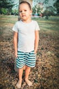 Outdoor portrait of cute little boy Royalty Free Stock Photo