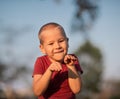 Outdoor portrait of cute little boy Royalty Free Stock Photo