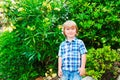 Outdoor portrait of a cute little boy Royalty Free Stock Photo