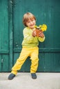 Outdoor portrait of a cute little boy Royalty Free Stock Photo