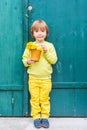 Outdoor portrait of a cute little boy Royalty Free Stock Photo