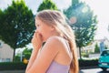 Outdoor portrait of a cute little girl Royalty Free Stock Photo