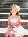 Outdoor portrait of cute little girl Royalty Free Stock Photo