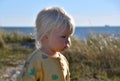 Outdoor portrait of cute little toddler boy Royalty Free Stock Photo