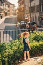 Outdoor portrait of cute little 3-4 year old girl Royalty Free Stock Photo