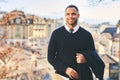 Outdoor portrait of handsome african american man Royalty Free Stock Photo